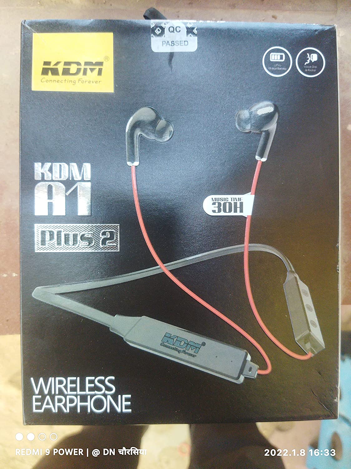 KDM A1 Plus 2 Wireless Bluetooth In Ear Neckband Earphone with Mic