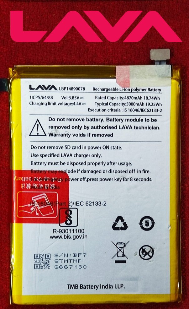 Original LAVA Blaze Pro 4G (LZX404) Battery LBP14890078 – 5000mAh